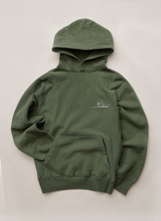 YORK EMBROIDERED SCRIPT HOODIE | SAGE