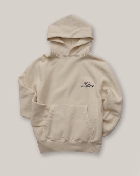 YORK EMBROIDERED SCRIPT HOODIE | BONE