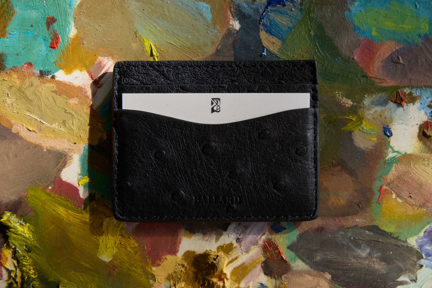 GENUINE OSTRICH CARD HOLDER | BLACK